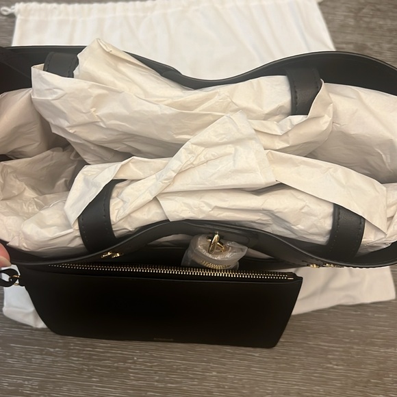 CHLOE Smooth Grained Calfskin Medium Aby Tote Black - Picture 12 of 12